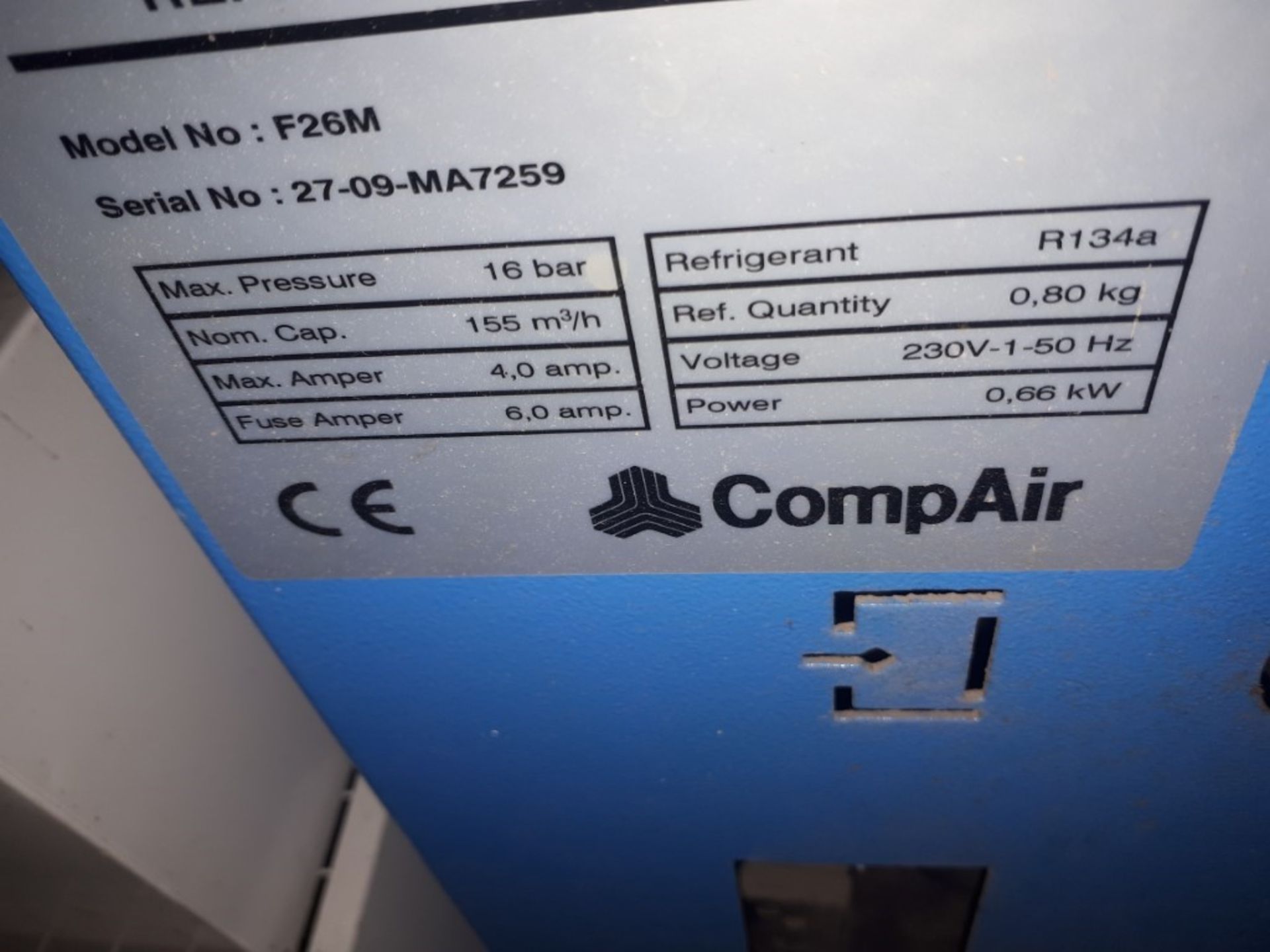 Compair L15 7.5 Bar Rotary Screw Compressor with Dryer & Air Receiver - Image 6 of 6