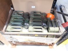 (7) Clarke 20ltr JC20LUN jerry cans & steel stillage