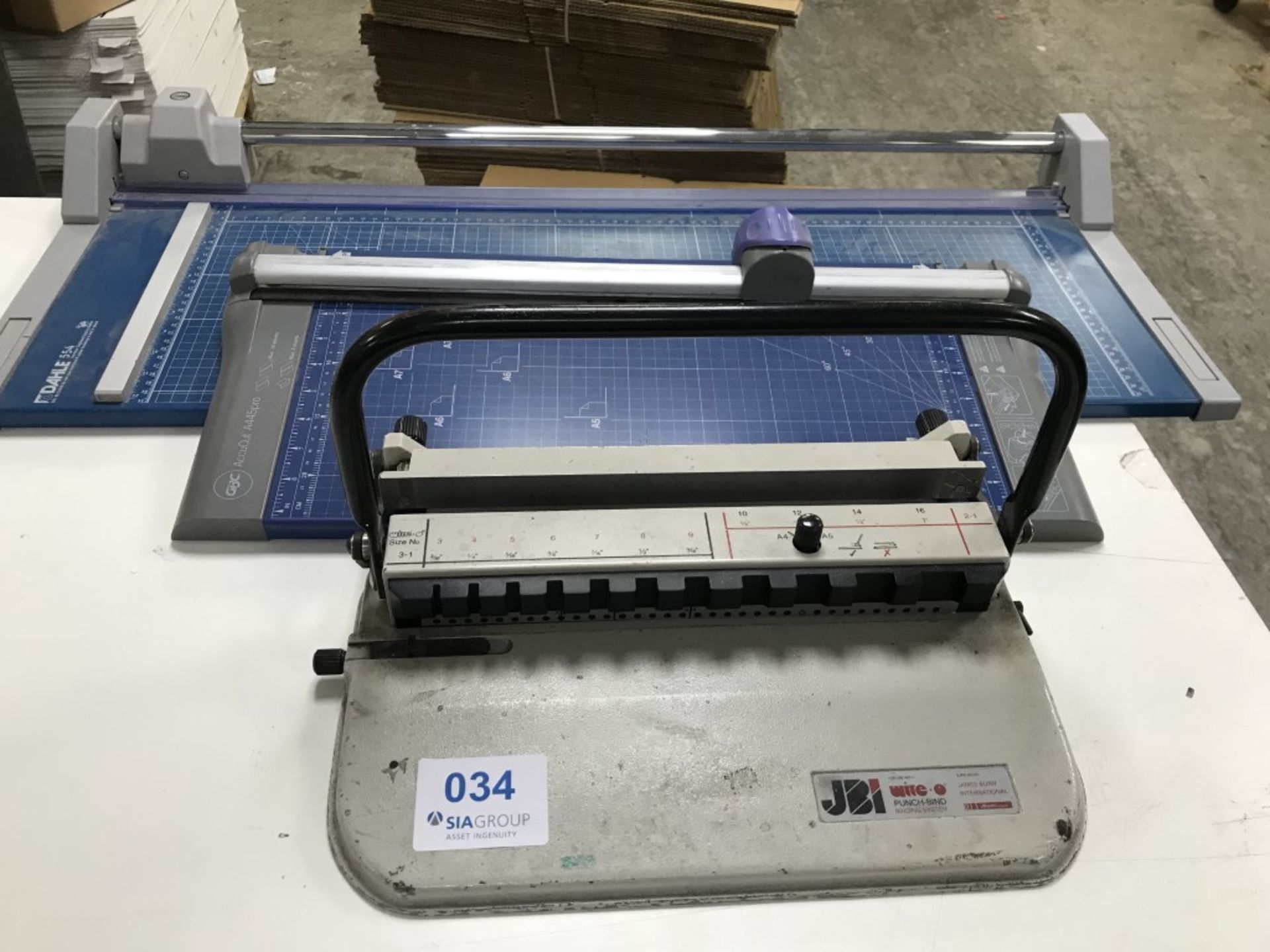 JBI Wire-O Punch Bind document binder and two rotary trimmers