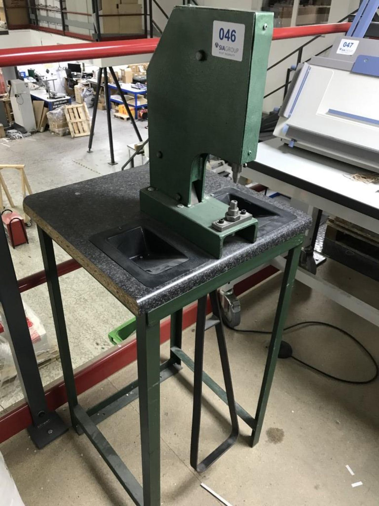 Treadle operated fixing press