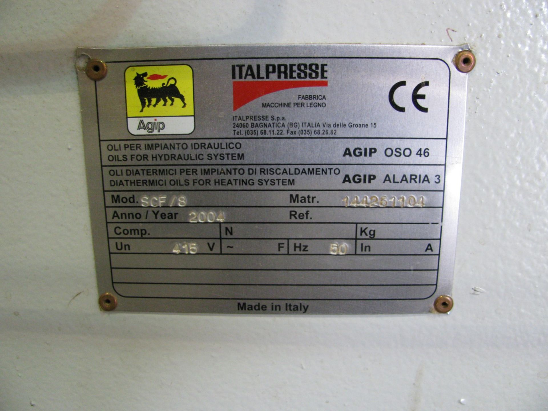 Italpresse Model DCF/8 hydrauilc hot laminate press - Image 3 of 4