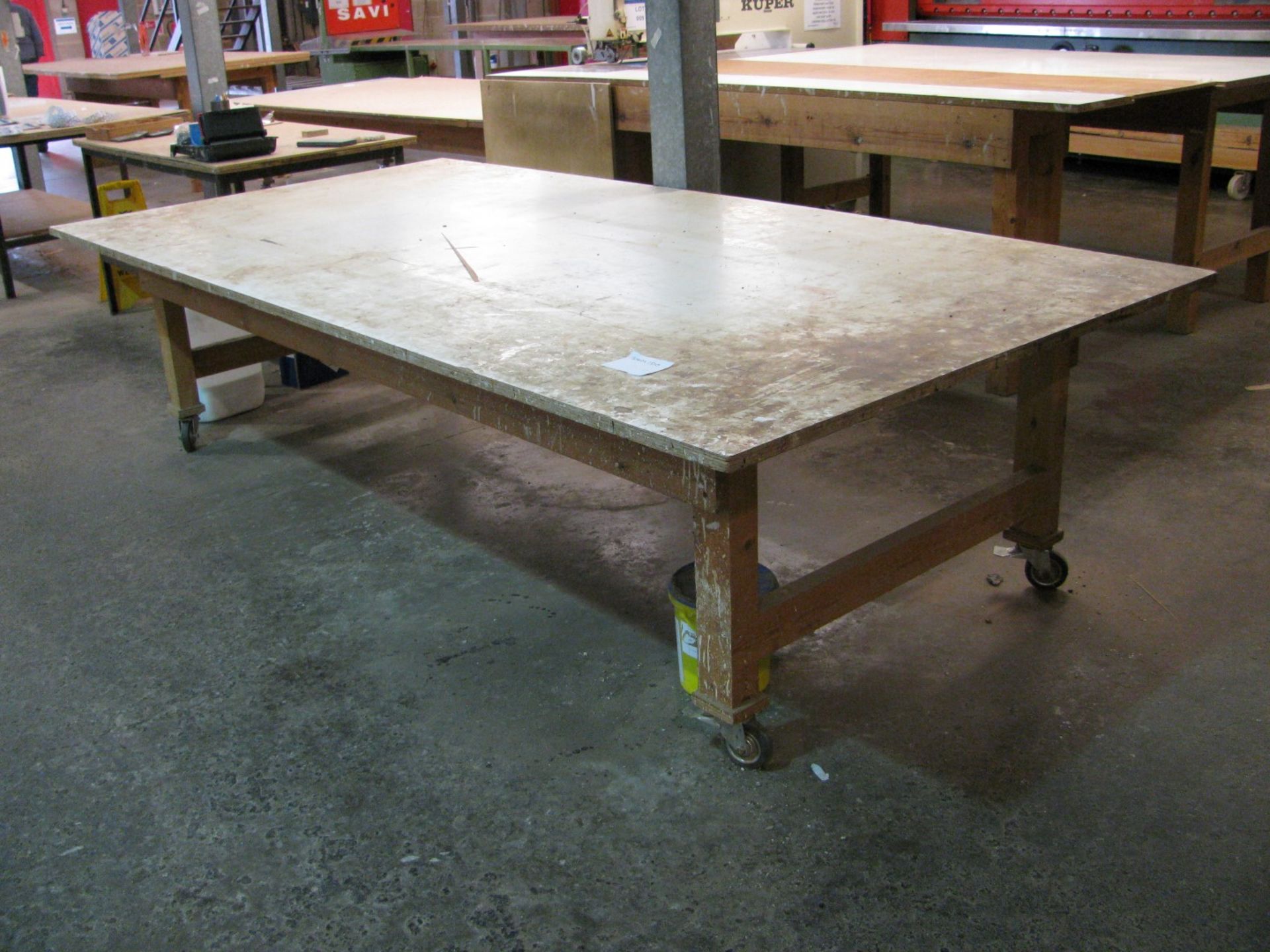 (2) Timber framed work benches - Image 4 of 4