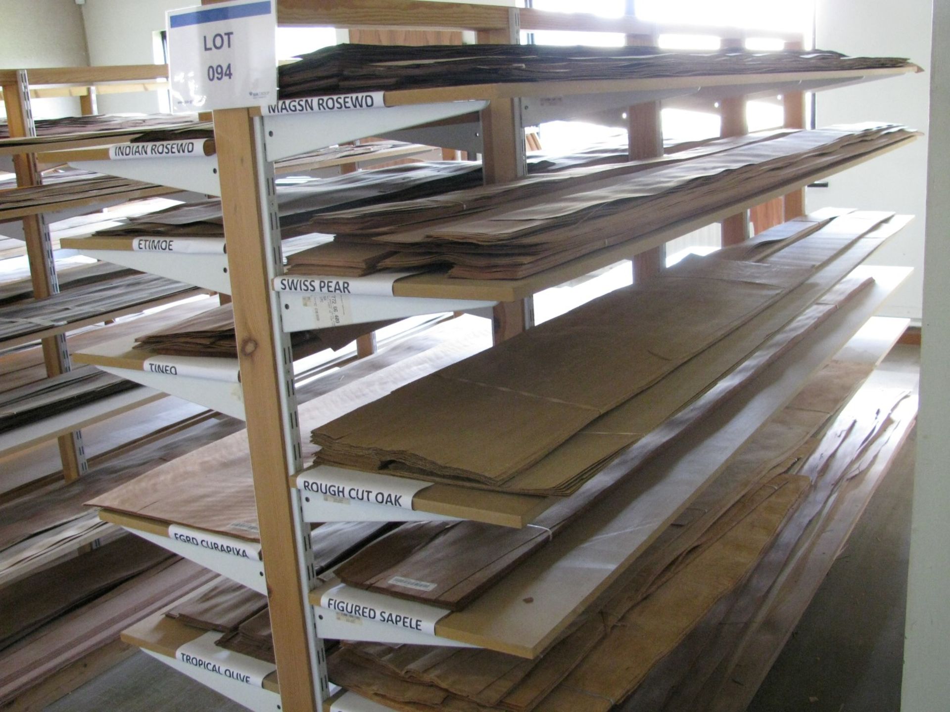Contents of A Frame rack to include various length veneer - Image 2 of 2