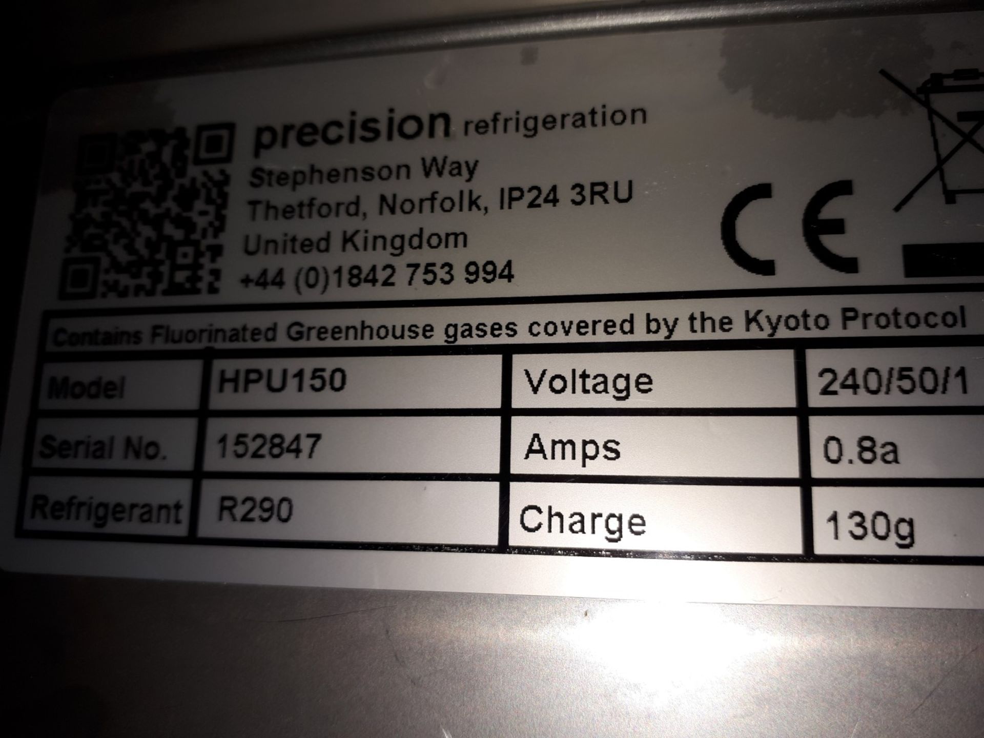 Precision HPU 150 Undercounter Stainless Steel Fridge - Image 3 of 3