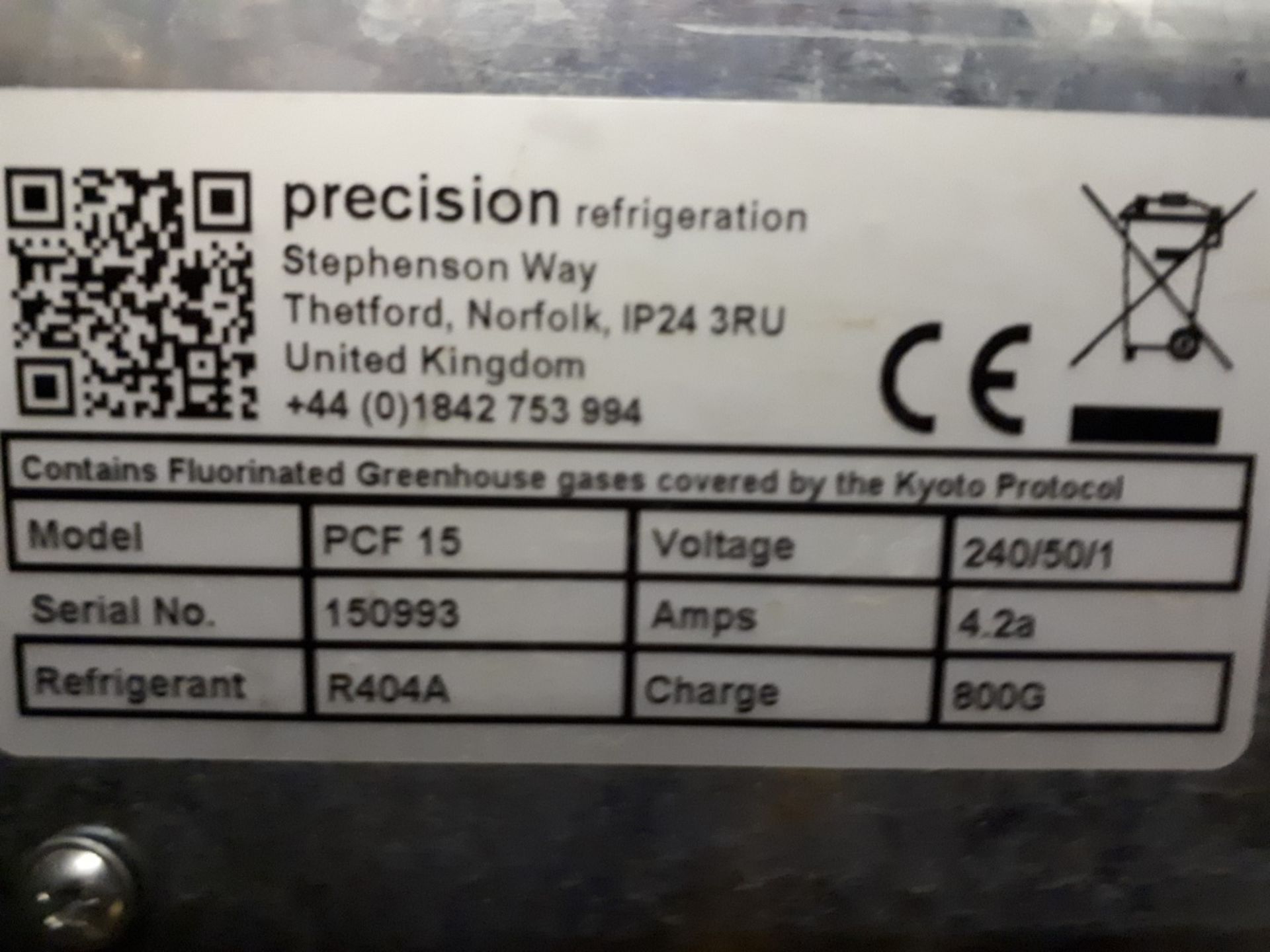 Precision PCF 15 Stainless Steel Undercounter Blast Chiller - Image 3 of 3