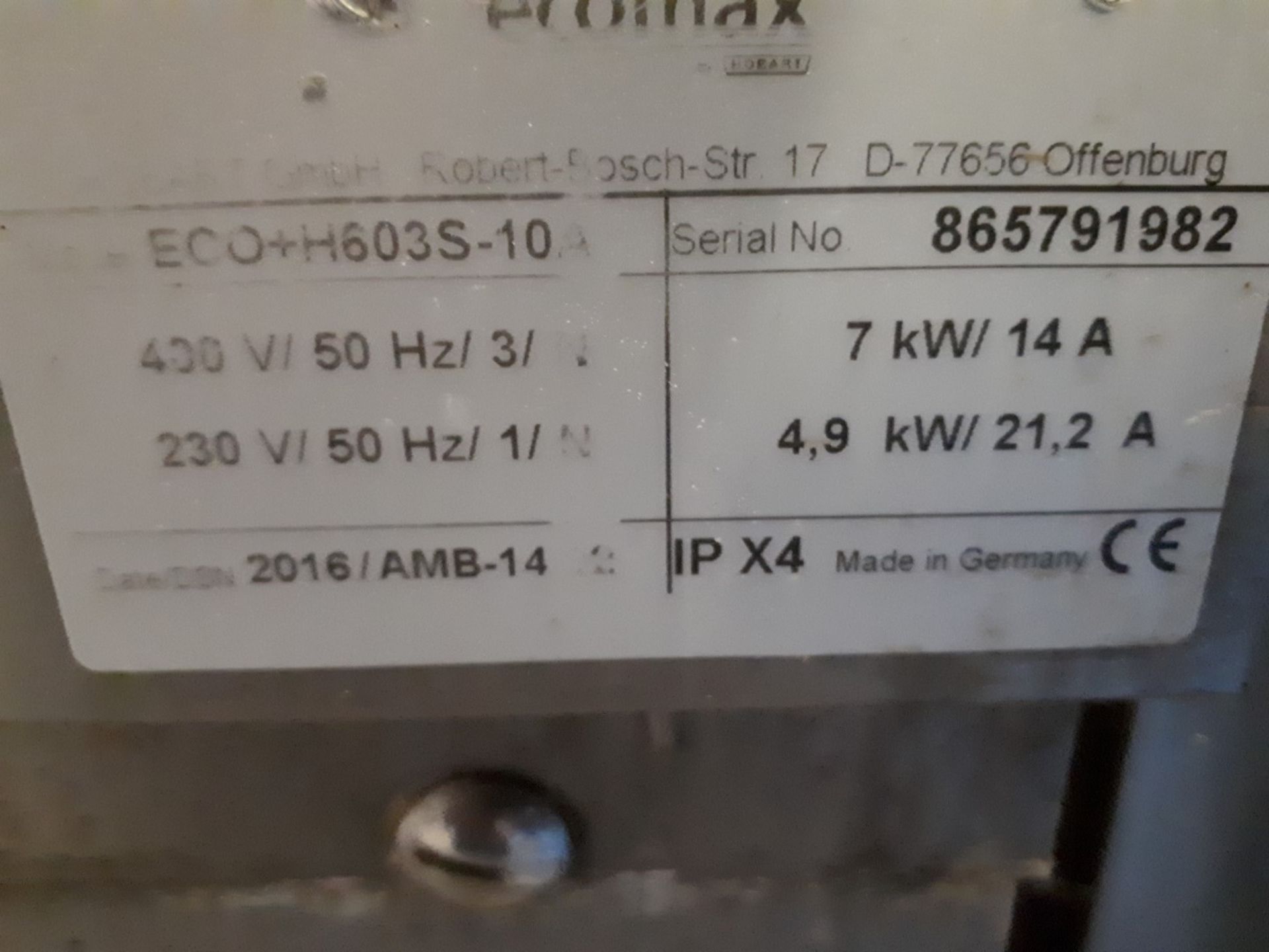 Hobart Ecomax Plus H603/S Pass Through Dishwasher with Runoff Table - Image 6 of 6