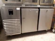 Precision MCU 211 Stainless Steel Two Door Counter Fridge