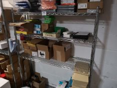 (2) Bays of Light Duty Stainless Steel Shelving & Contents