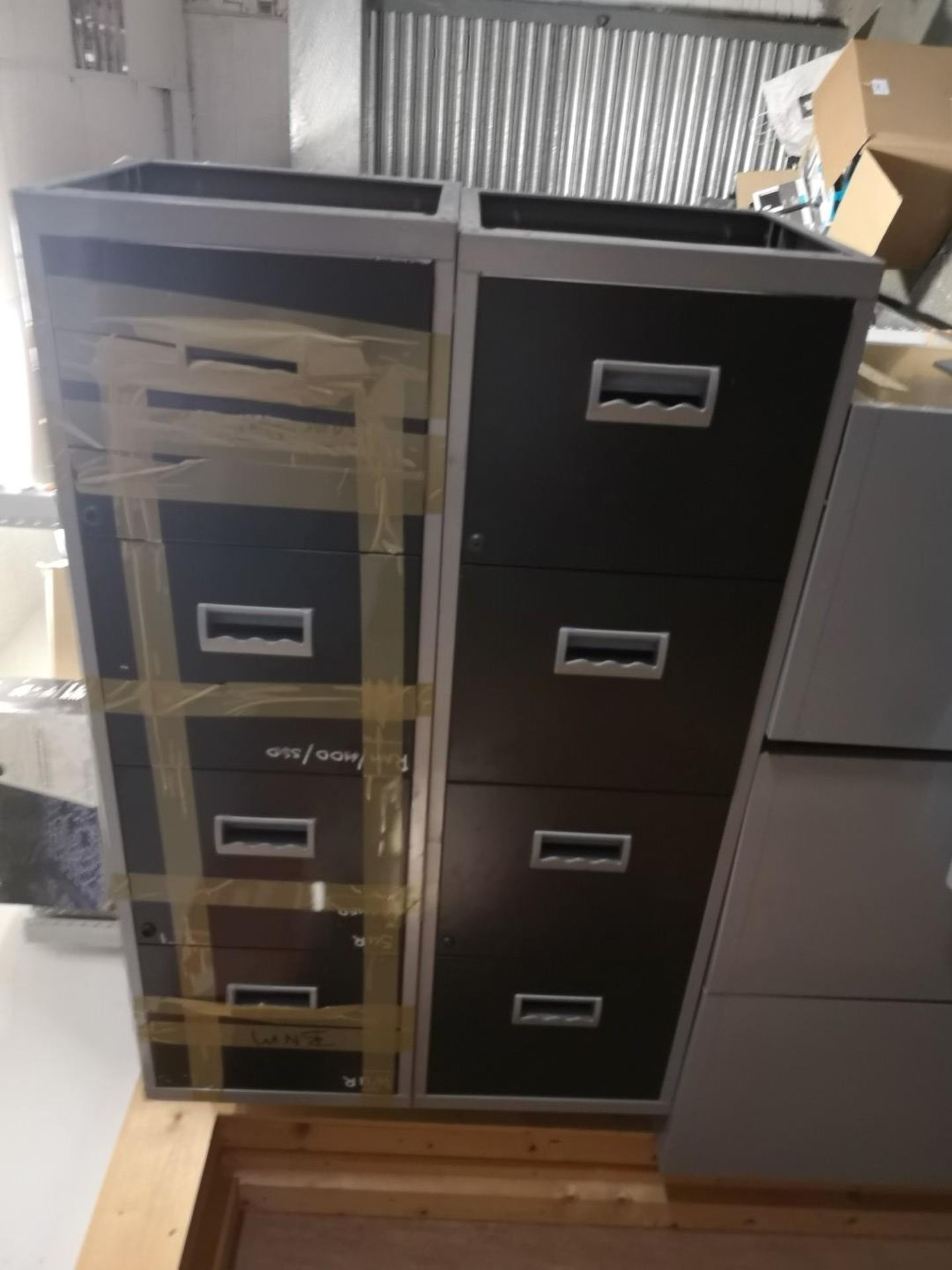(5) Four Drawer Metal Filing Cabinet