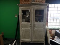 Grey Wooden Display Cabinet (Contents not included)