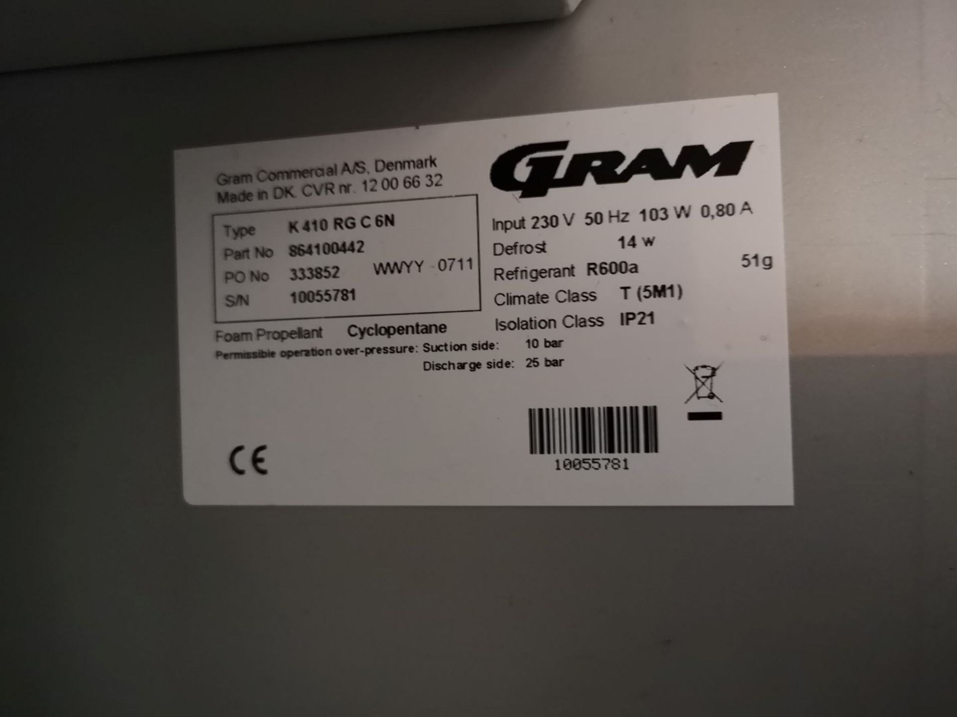 Gram Stainless Steel Single Door Refrigerator - Image 2 of 2