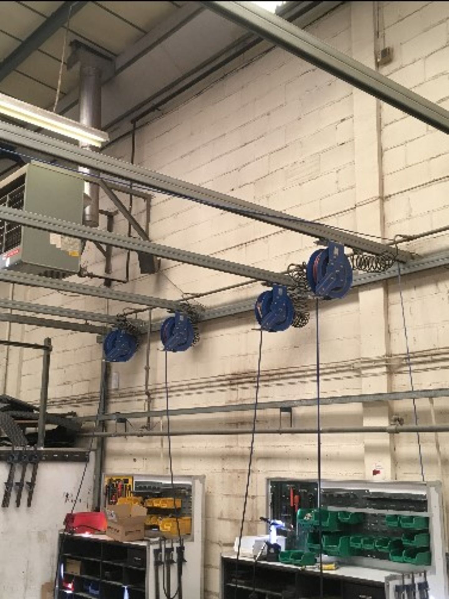 Steel Gantry Frame & (14) Air Hose Reels - Image 2 of 5