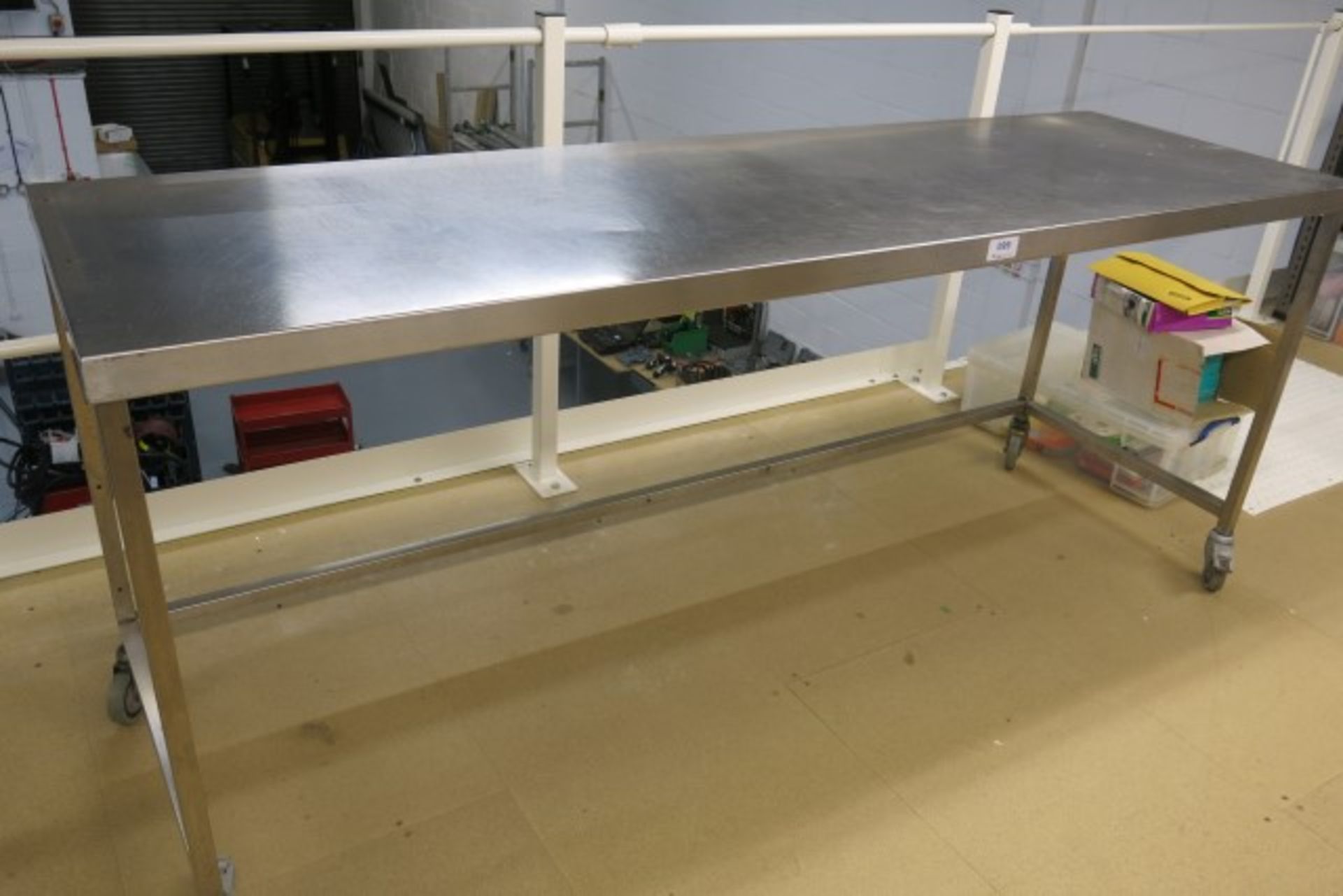 Stainless steel mobile workbench