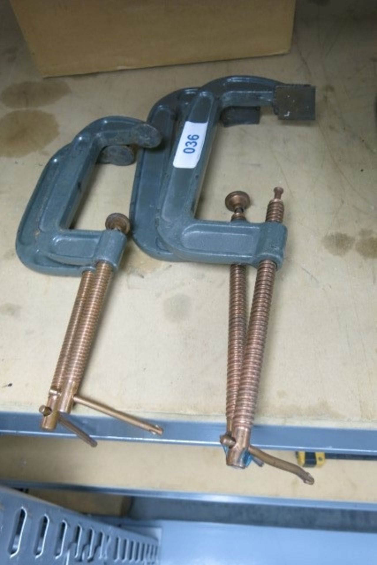 (2) 6" G-clamps and (2) 4" G-clamps