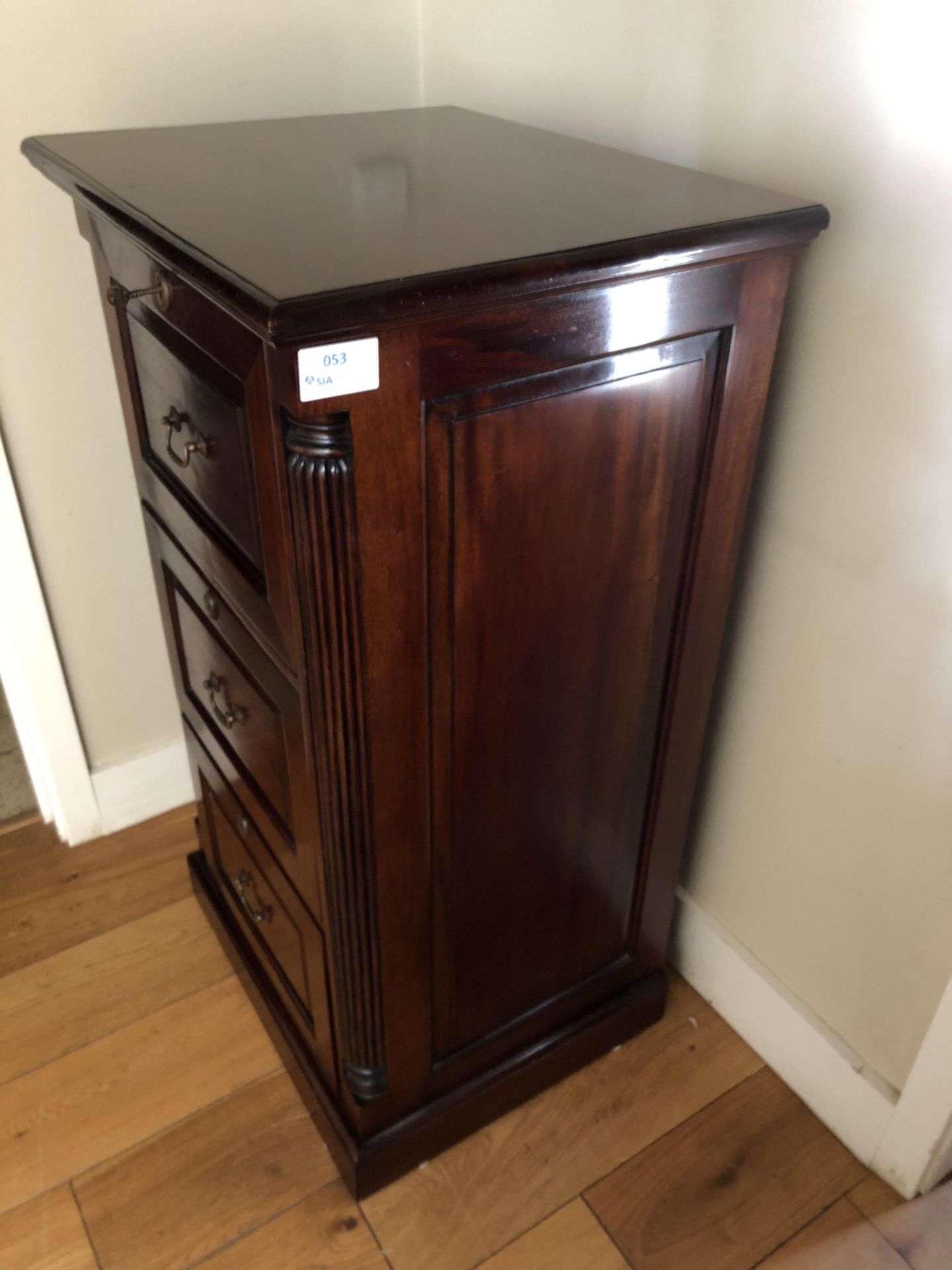 Mahogany Three Drawer Filing Cabinet - Image 3 of 3