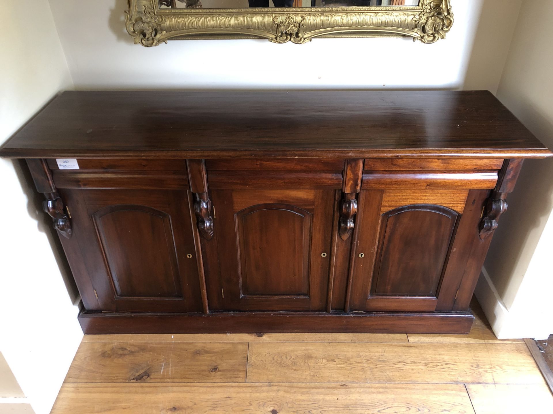 Mahogany Three Door & Drawer Sideboard