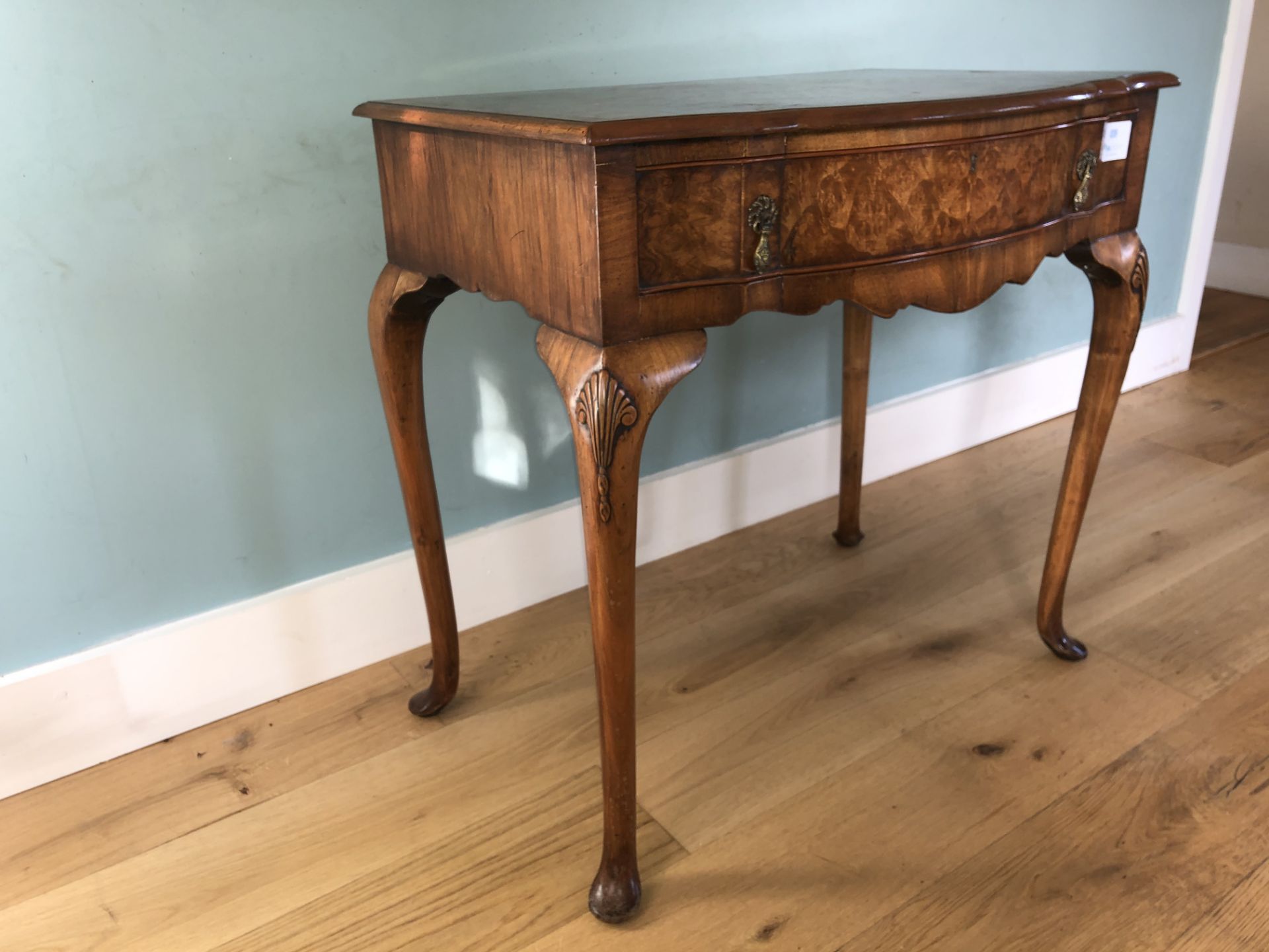 Walnut Side Table With Single Drawer - Image 2 of 3