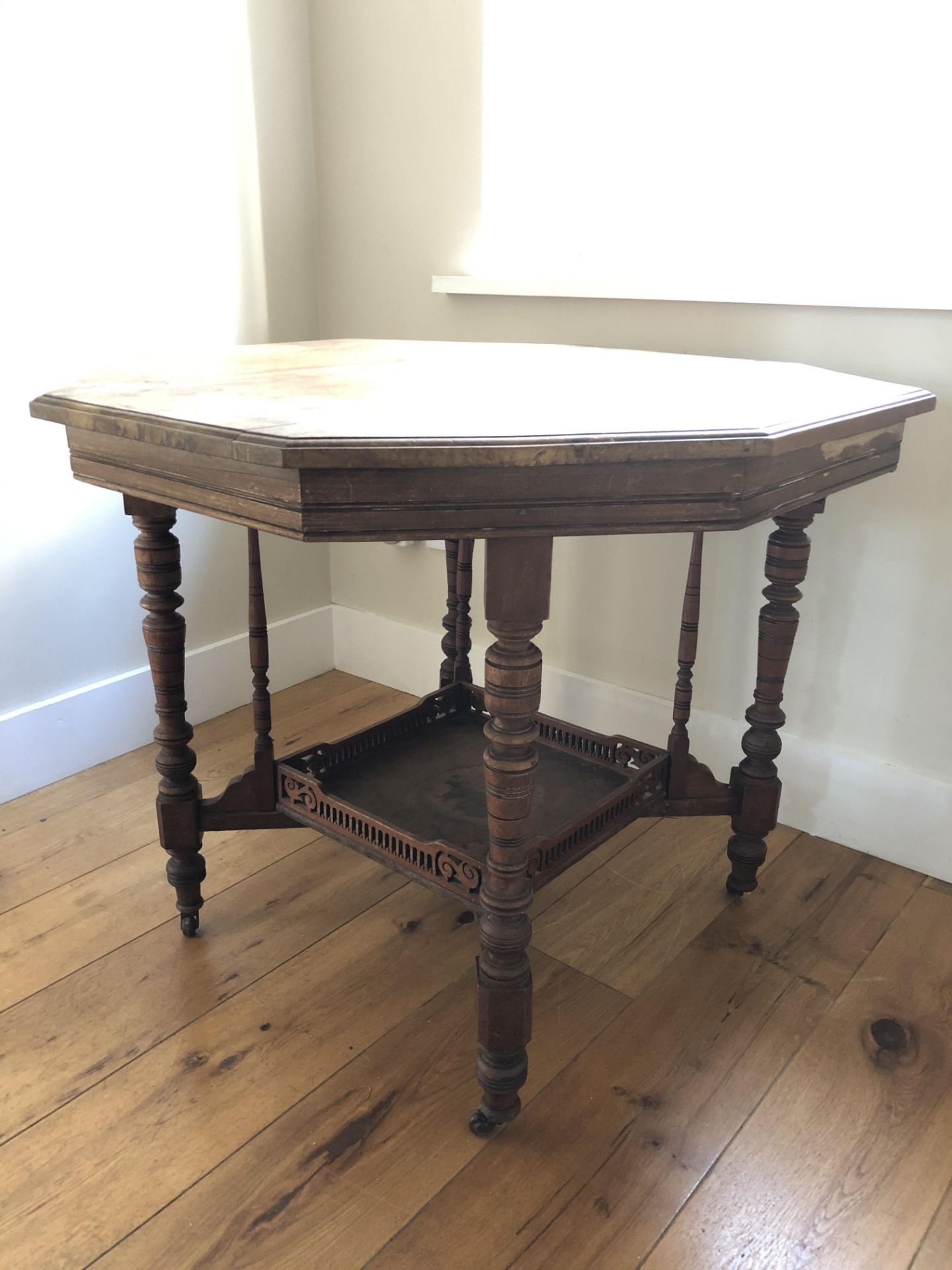 Octaginal Wooden Occasional Table - Image 3 of 3