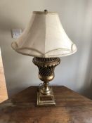 Gold Table Lamp with Beige Shade