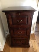 Mahogany Three Drawer Filing Cabinet