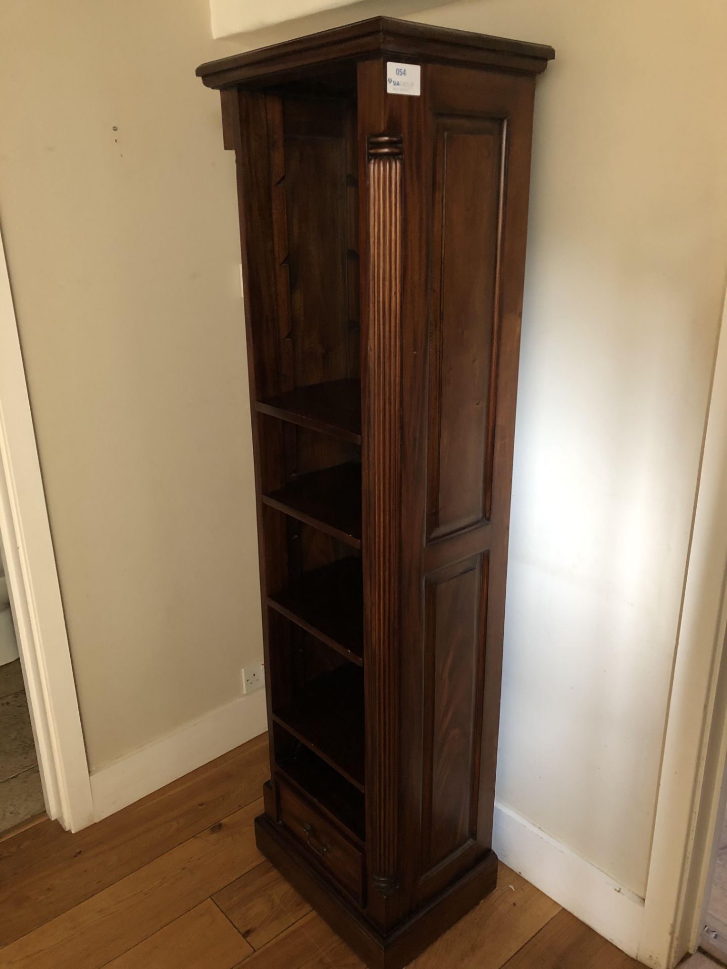 Mahogany Upright Bookcase with Single Drawer - Image 2 of 2