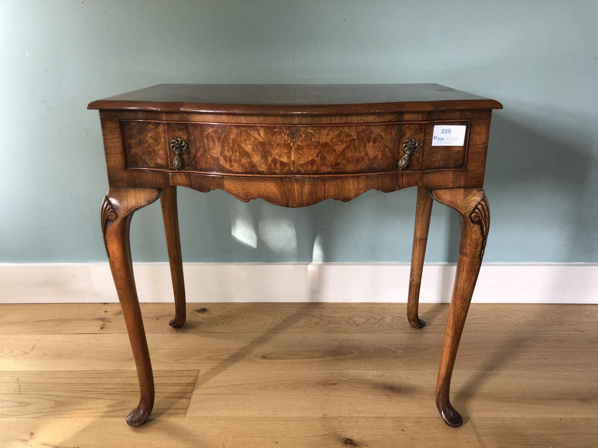 Walnut Side Table With Single Drawer