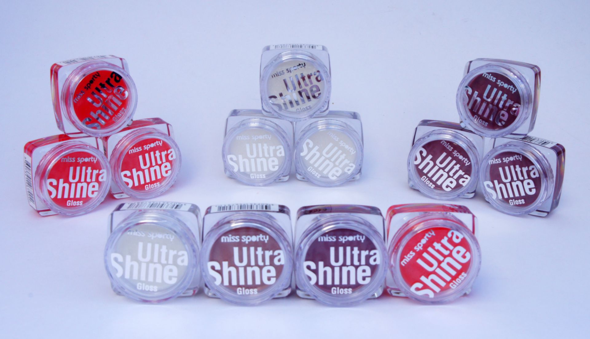 288 x Miss Sporty Ultra Shine Lip Gloss Pots- 3 Shades – NO VATUK Delivery £15
