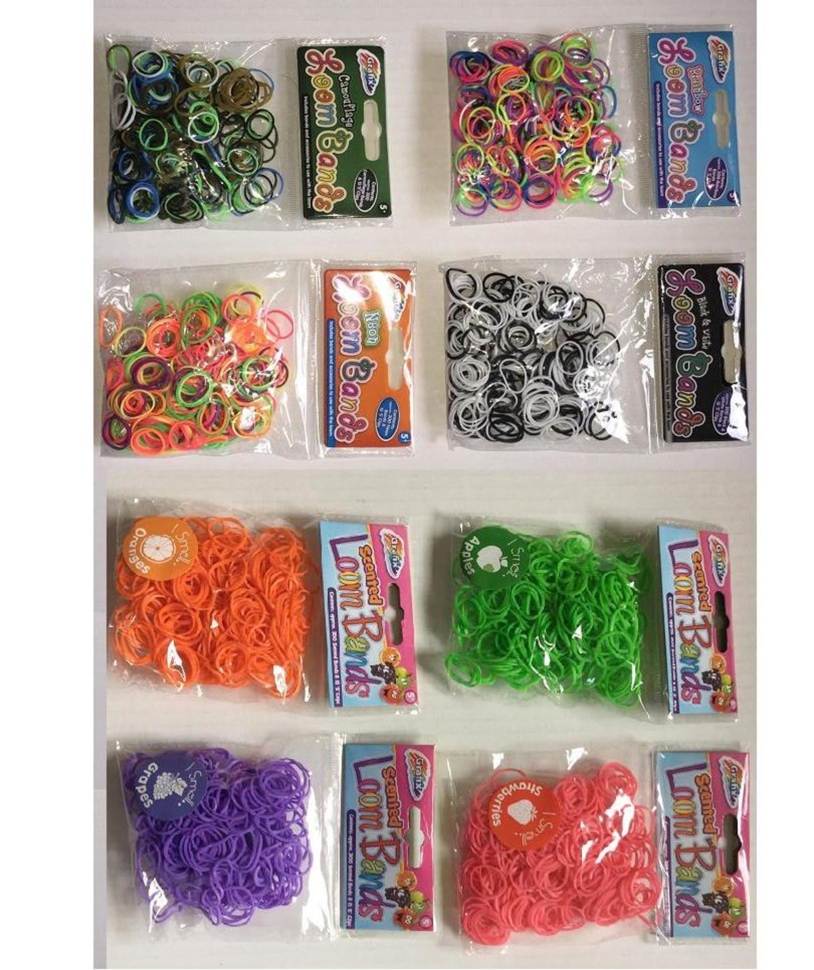 8,000 Packs Loom Bands – 300 per pack – Mixed ColoursUK Delivery £80