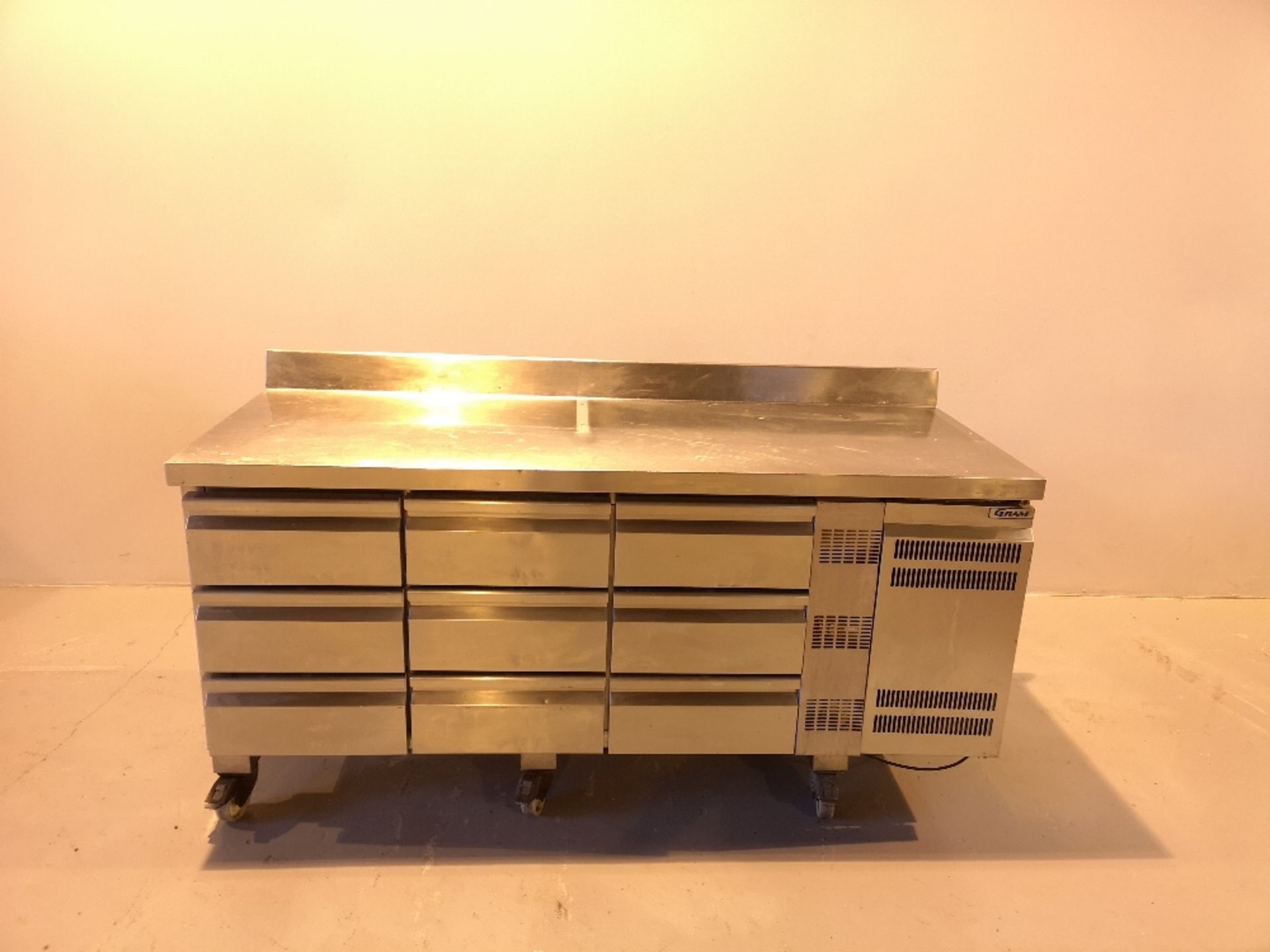 Gram 9 Drawer Stainless Steel Bench Fridge 230v H80xW160xD86cm