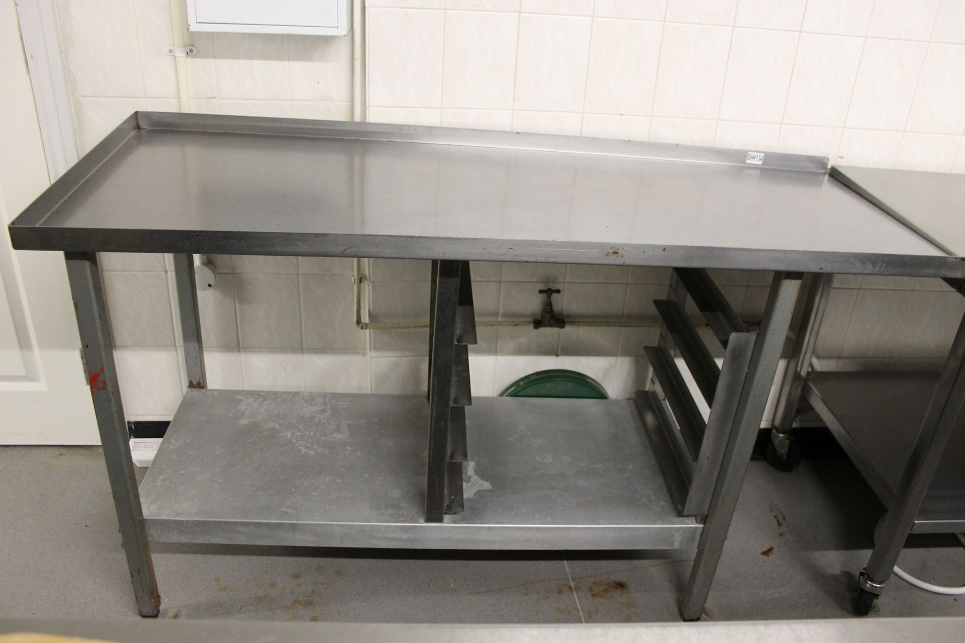 Dish Washer Feed Table with Under Tray Storage   W155cm x H92cm x D60cm - Image 2 of 2