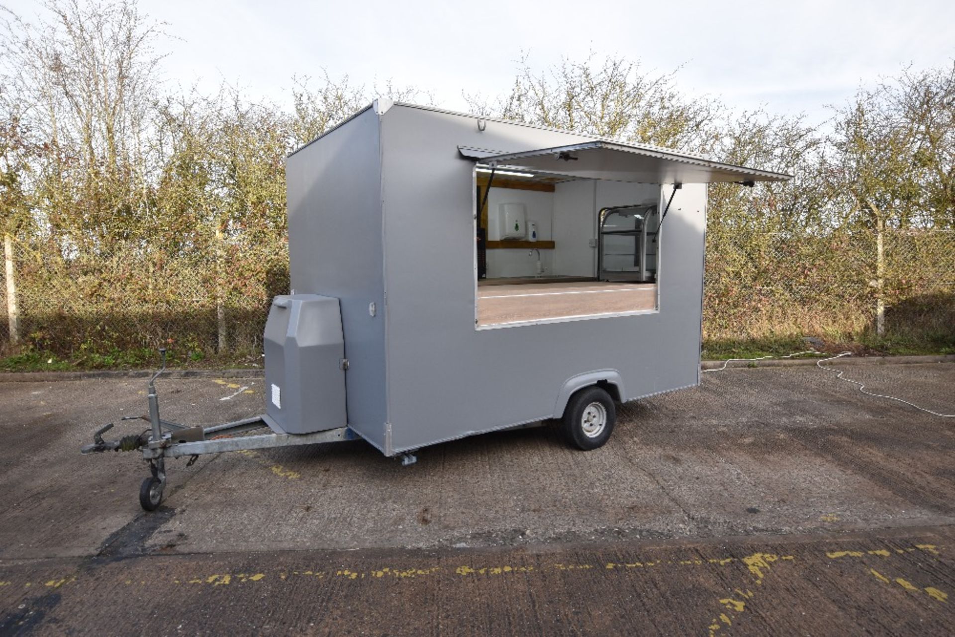 Catering Trailer 10”x 6” – completely refurbished – Grey Paint Finish   Fitted out for Coffee,