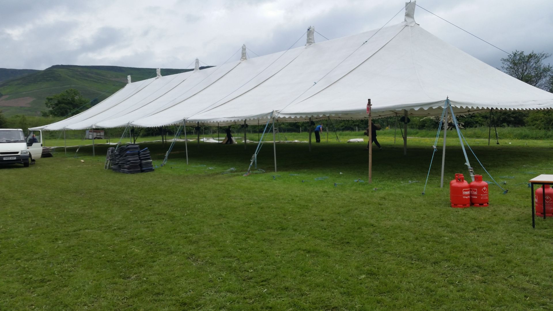 Traditional Marquee by Weatherill Bros – 50ft x 140ft – PVC Roof & Walls Aluminium King Poles –