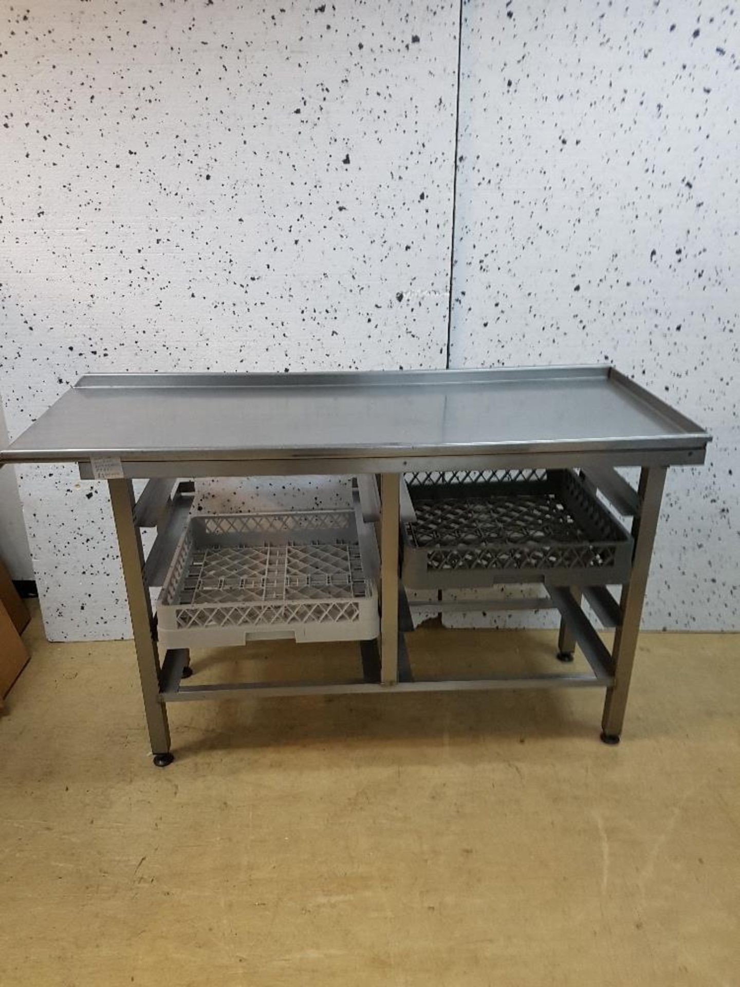 Pass Through Dishwasher Outlet Table   W1300mm x H880mm x D650mm   Stainless Steel British Made –