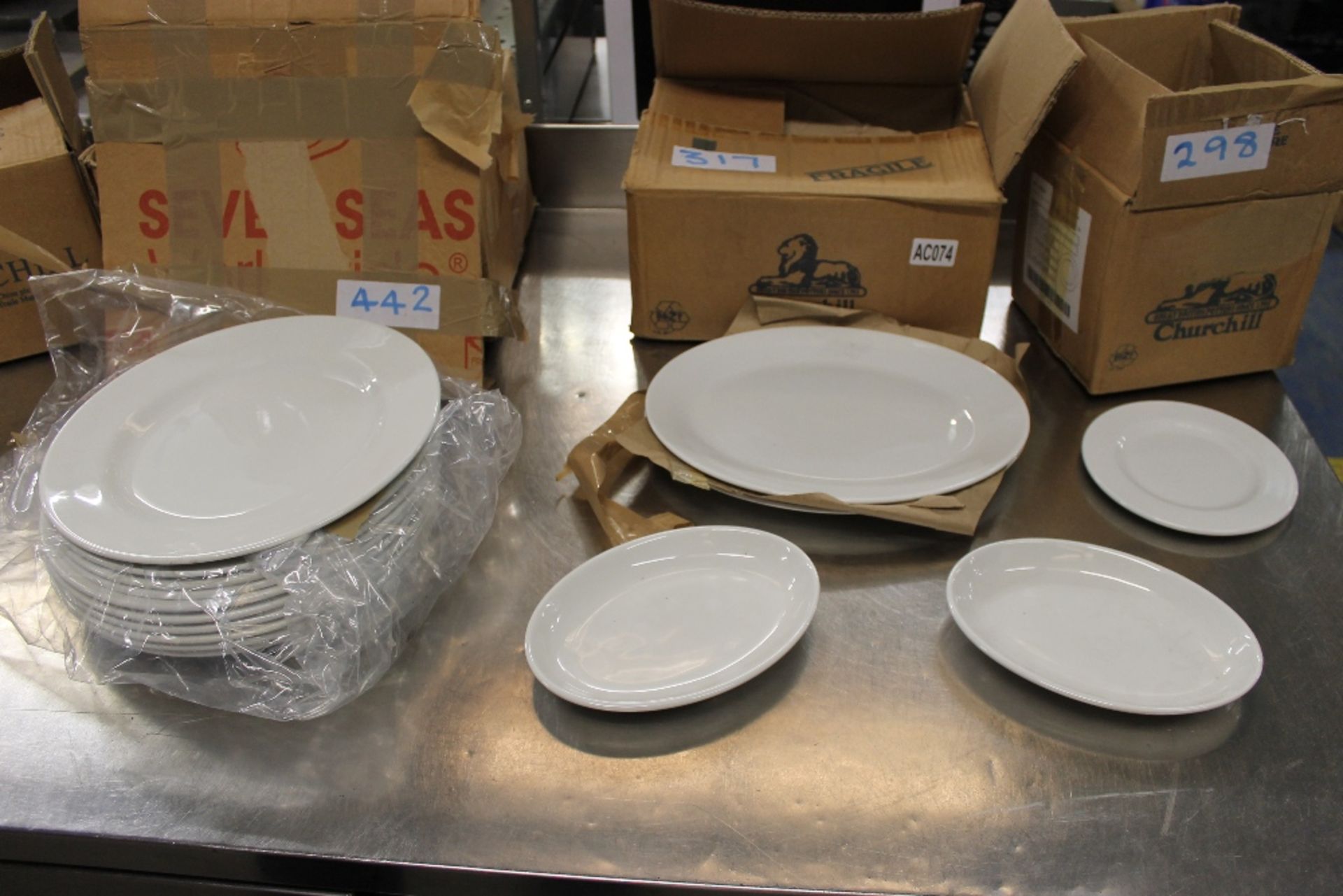 Quantity various Churchill Crockery items to include :10×12” Dinner Plates10×12” Ovals24 x Small - Image 2 of 2