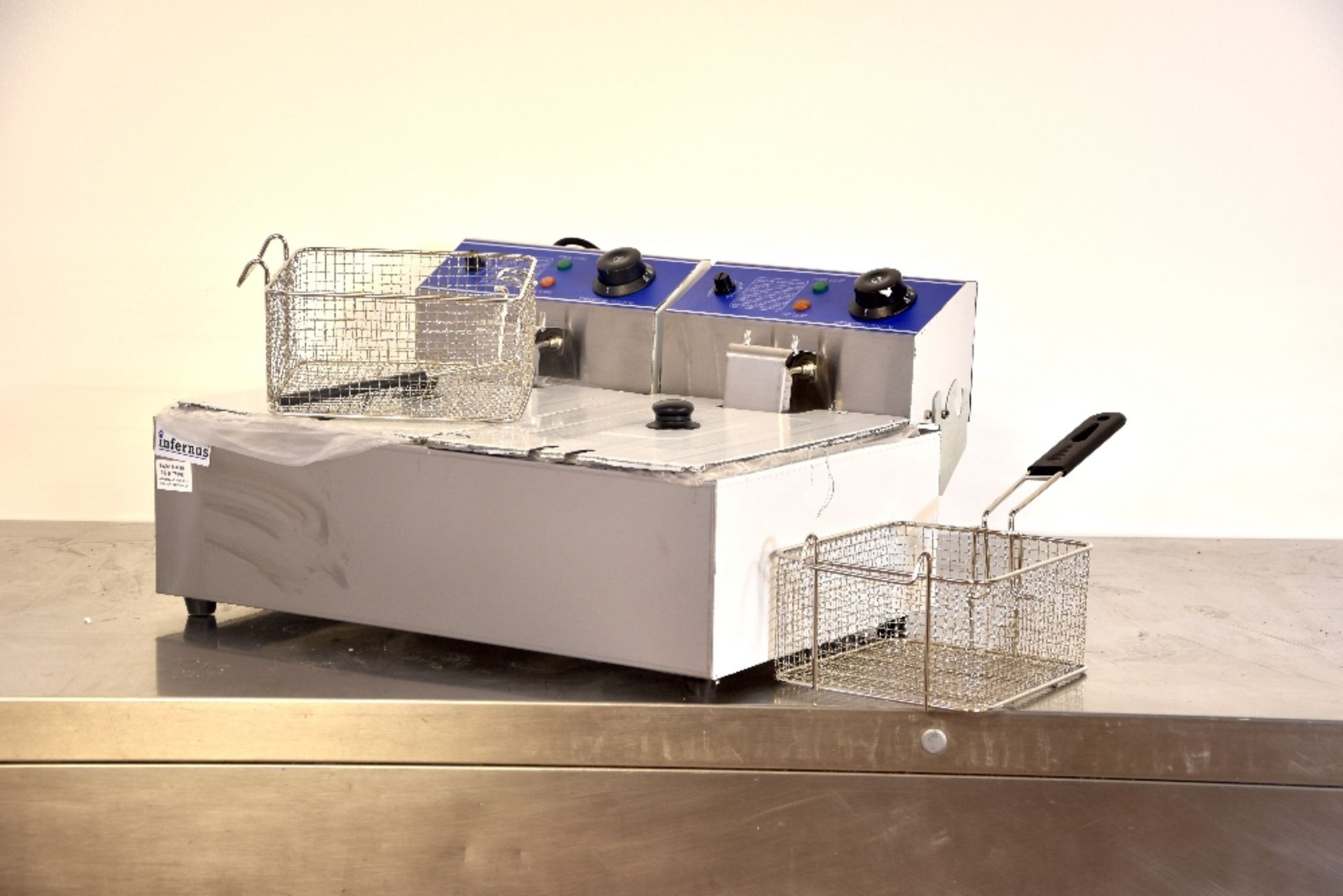 Twin Tank Counter Top Electric Fryer -1ph - Tested Working   INF-EF-6+6 590×470×310mm