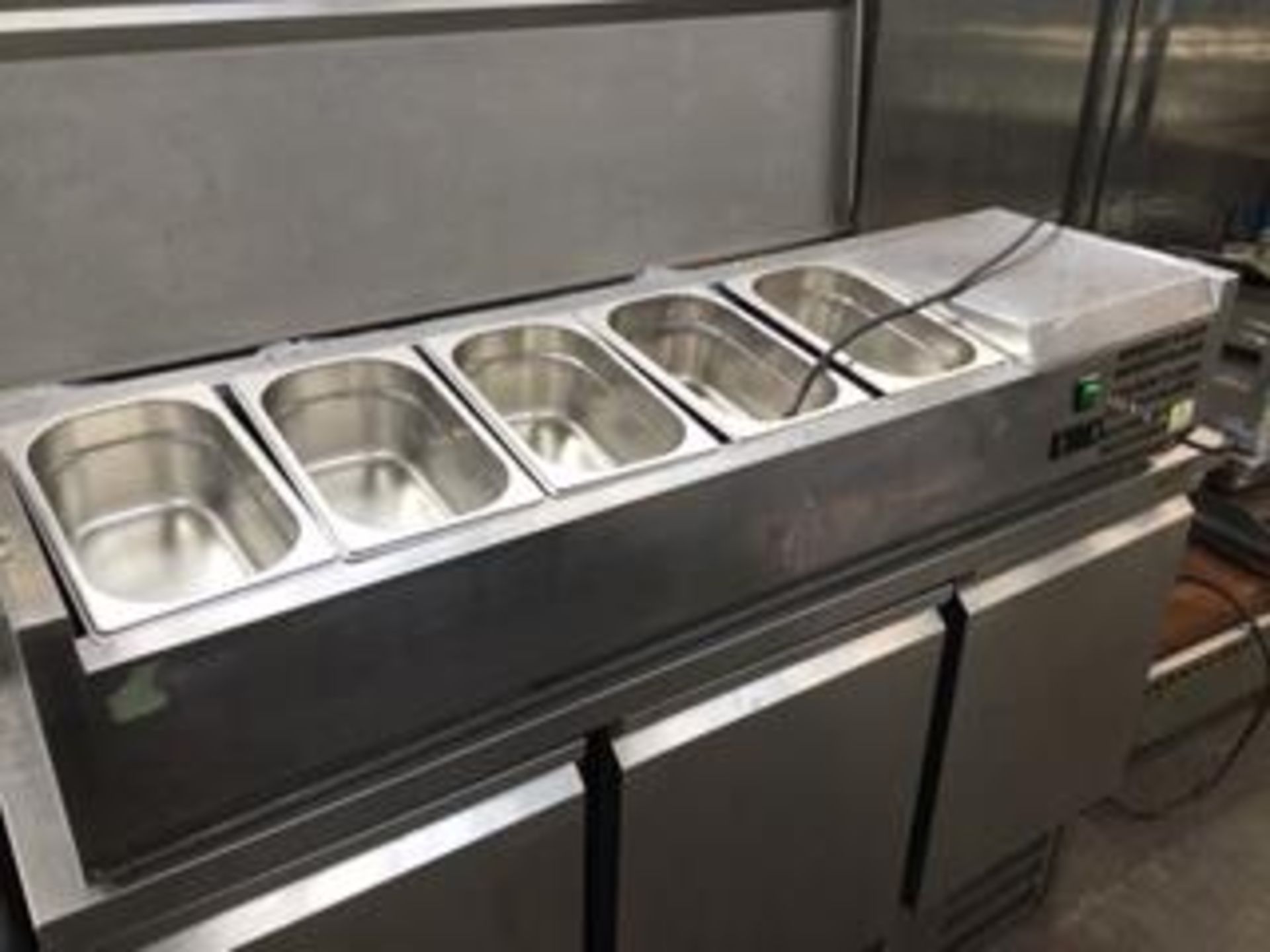 Stainless Steel Countertop Saladette with 5 Pots – NO VAT