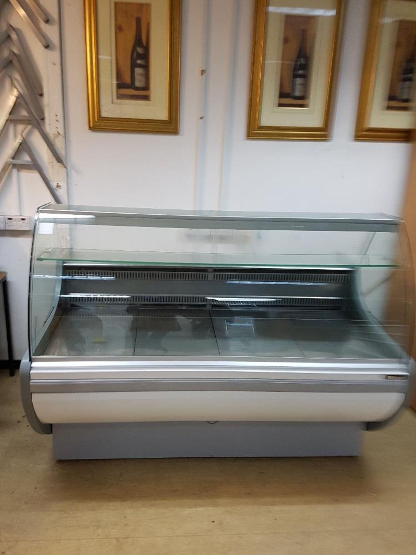 Refrigerated Curved Glass Serve Over Counter with Refrigerated Under Storage -W1630mm x H1250mm x