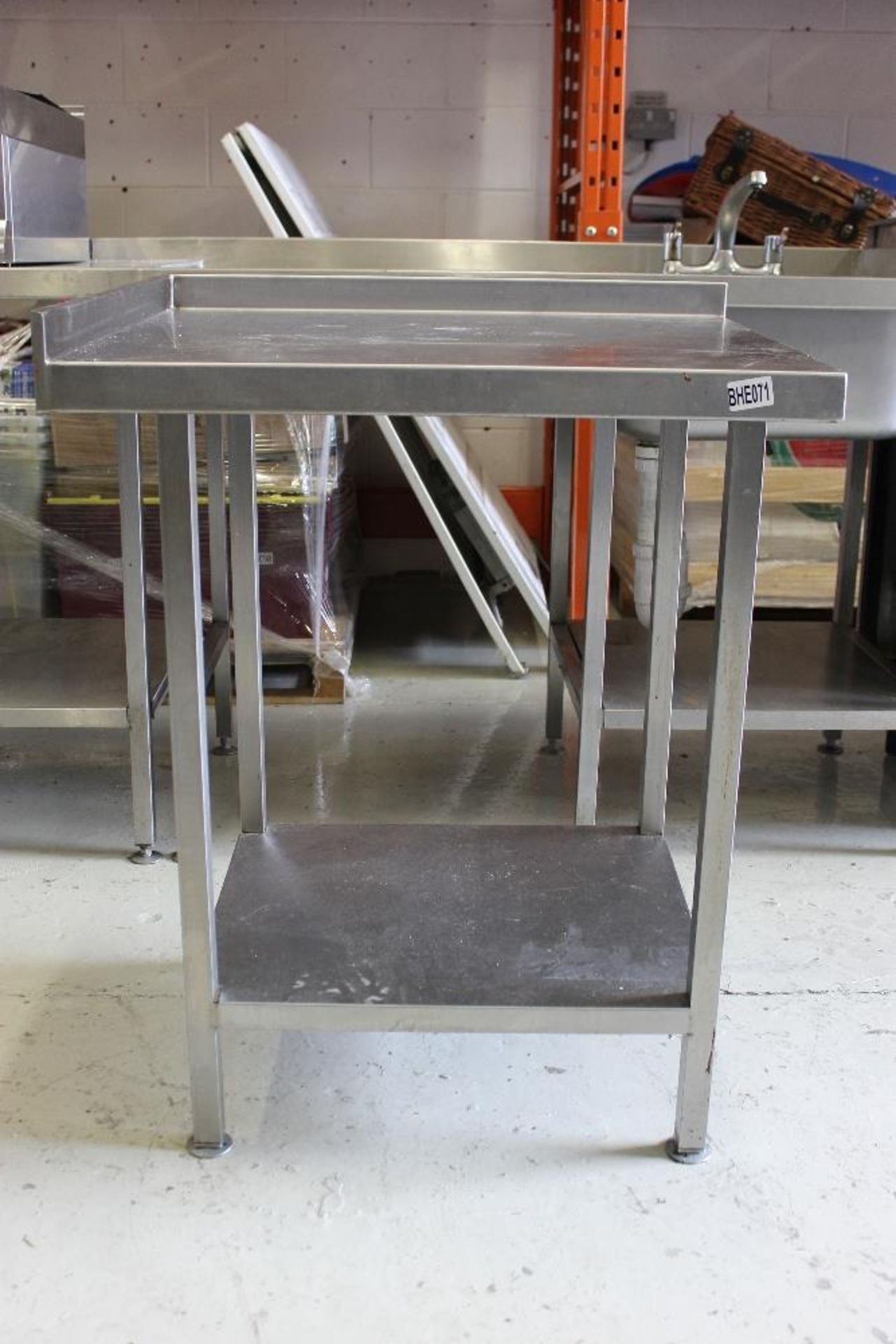 Stainless Steel Table with Splash Back & Under Shelf W71cm x H88cm x D60cm