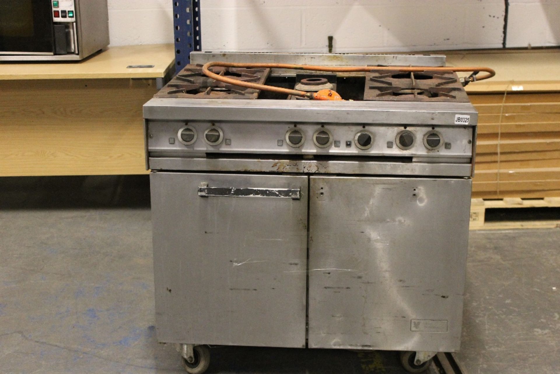 Six Burner LPG Gas Burner + Double Oven - Missing Plate - Image 2 of 3