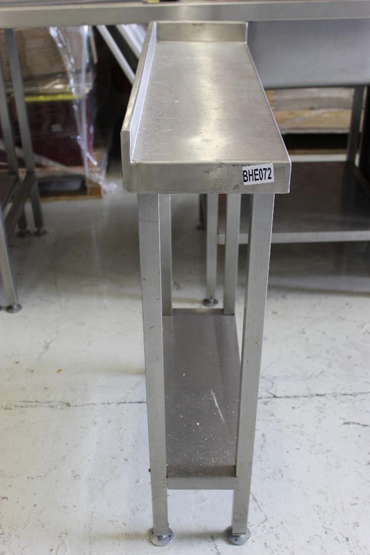 Small Stainless-Steel Table with Splash Back & Under Shelf     W71cm x H86cm x D22cm - Image 2 of 2