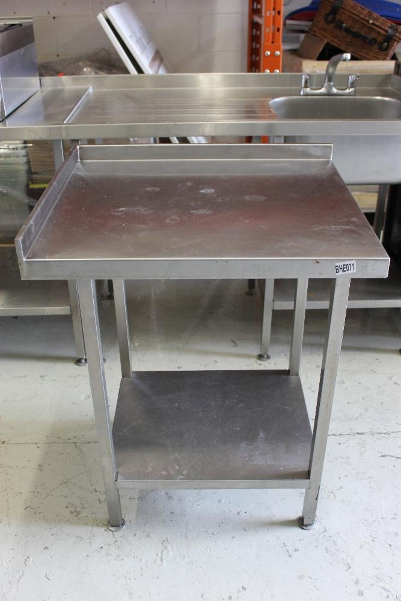 Stainless Steel Table with Splash Back & Under Shelf W71cm x H88cm x D60cm - Image 2 of 2