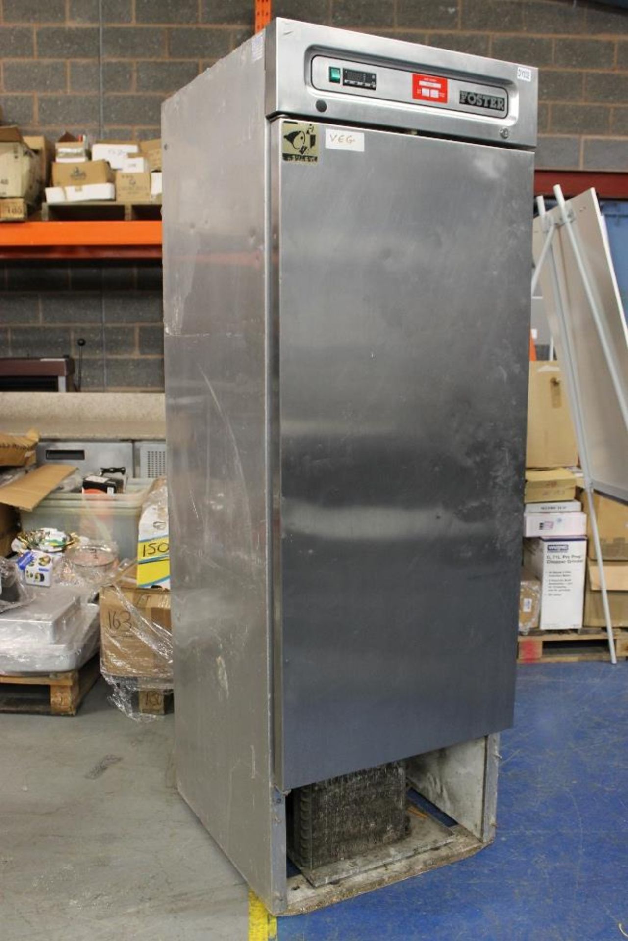 Foster Stainless Steel Catering Fridge – 2 Shelves – Advised Working missing front base plate