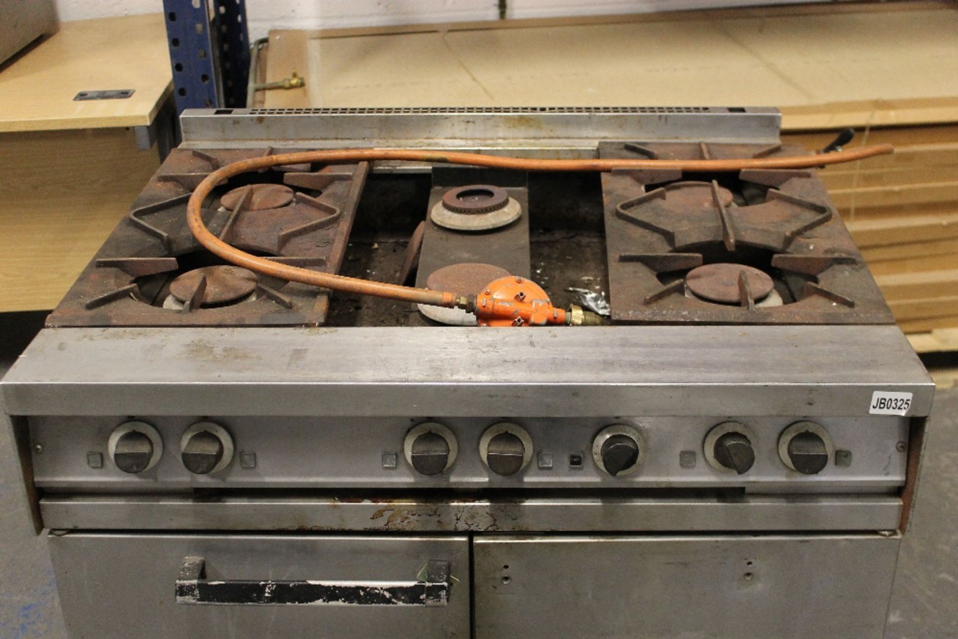 Six Burner LPG Gas Burner + Double Oven - Missing Plate - Image 3 of 3