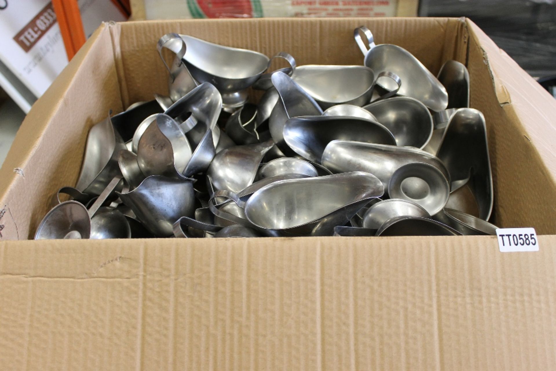 Large Number of Stainless Steel Gravy / Sauce Boats (approximately 35)