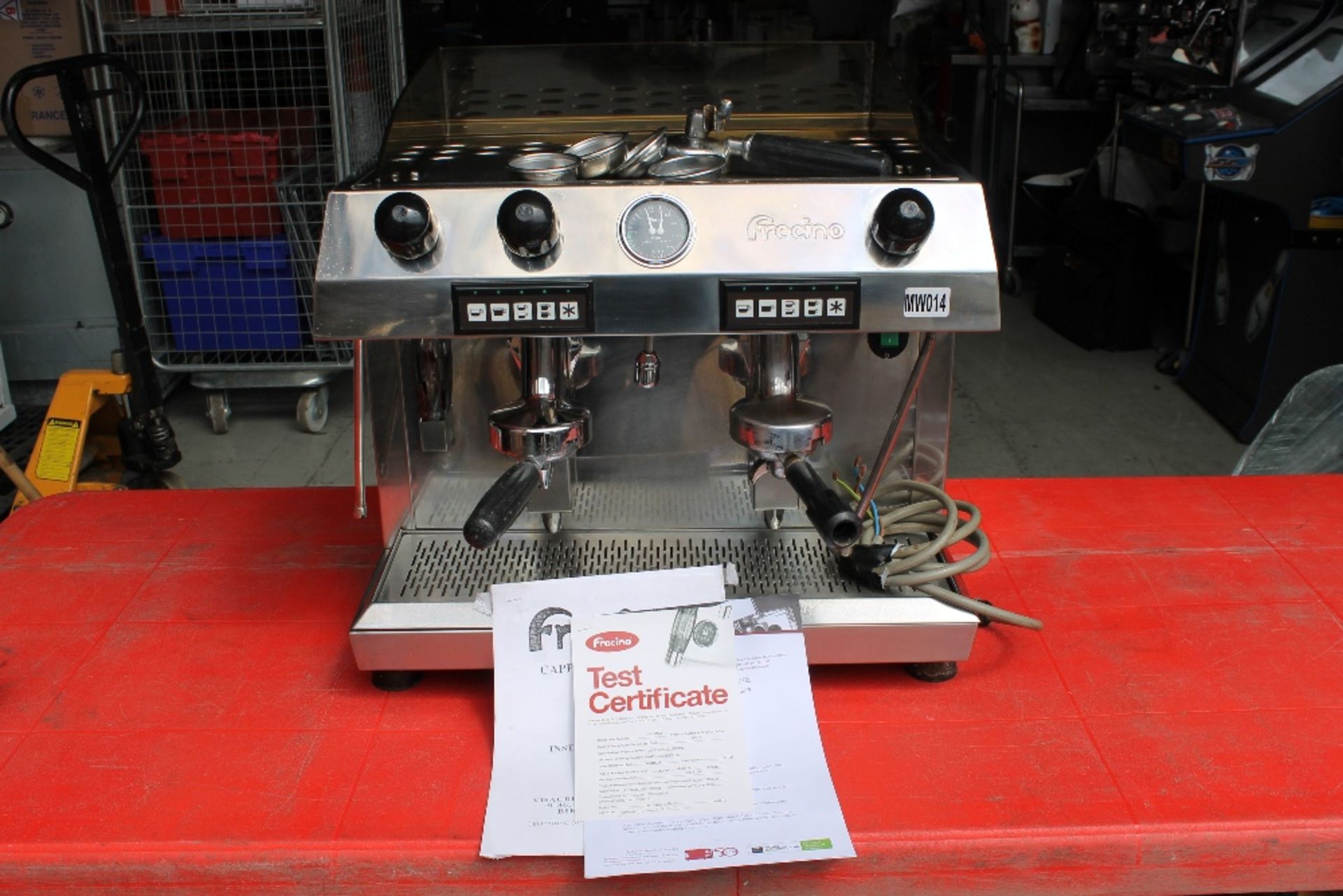 Fracino 2 Group Espresso / Cappuccino Coffee Machine – Advised Working -1ph2 Group Handles – Model –