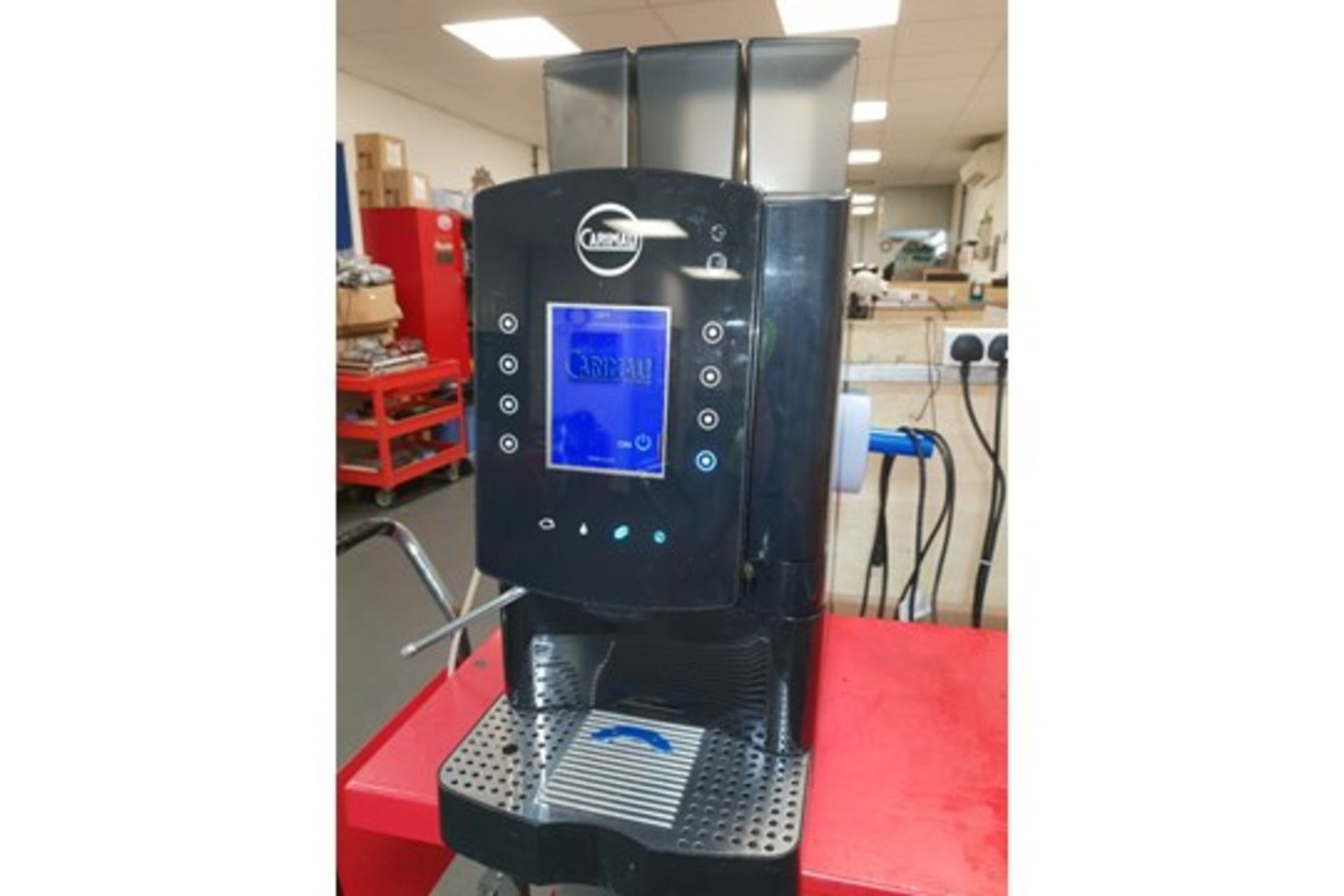 Carimali Solar Touch Drinks Machine – Bean to cup Coffee + Chocolate & Other DrinksThe Carimali