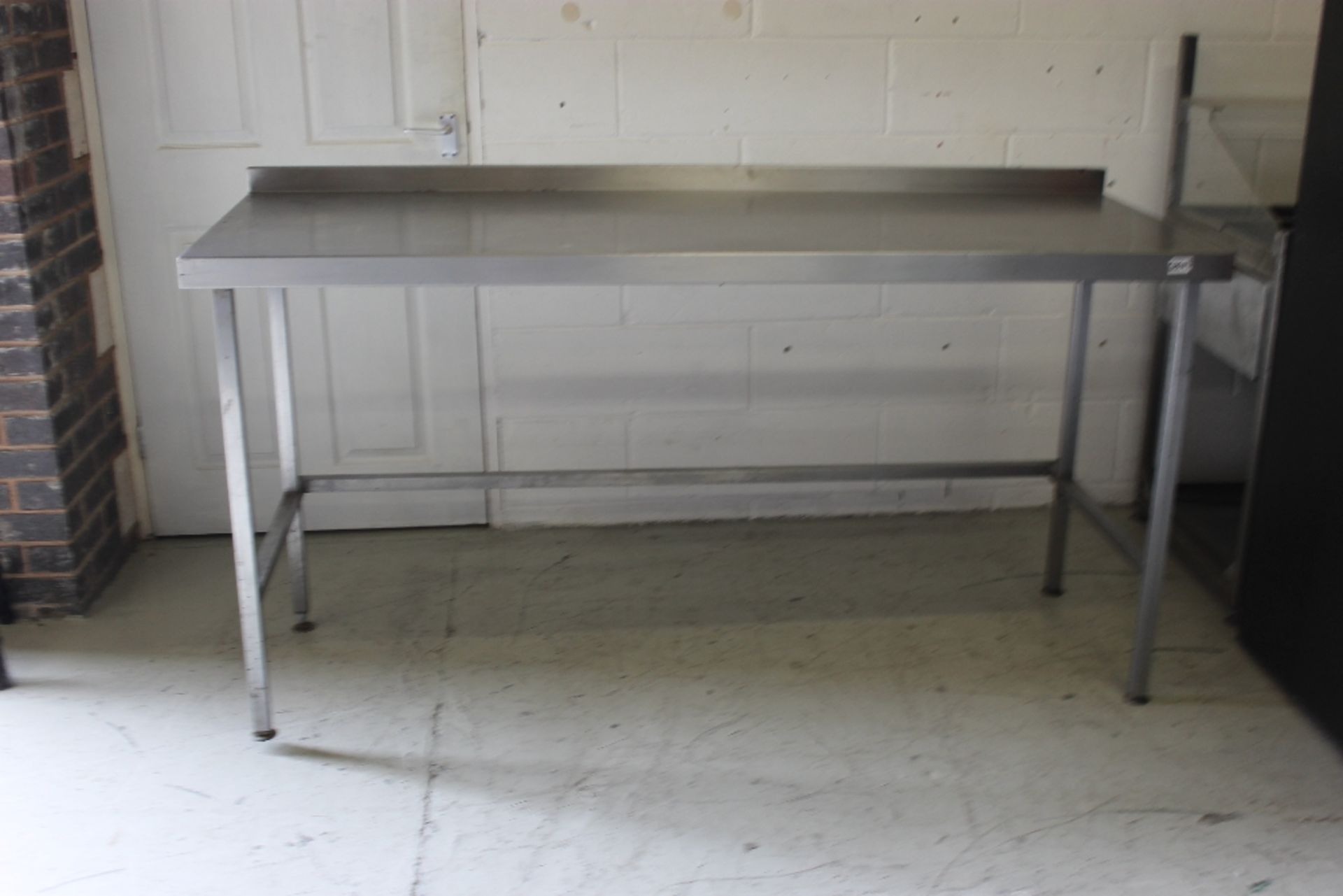 Stainless Steel Table -with Splash guard -W180cm x H90cm x D66cm – NO VAT