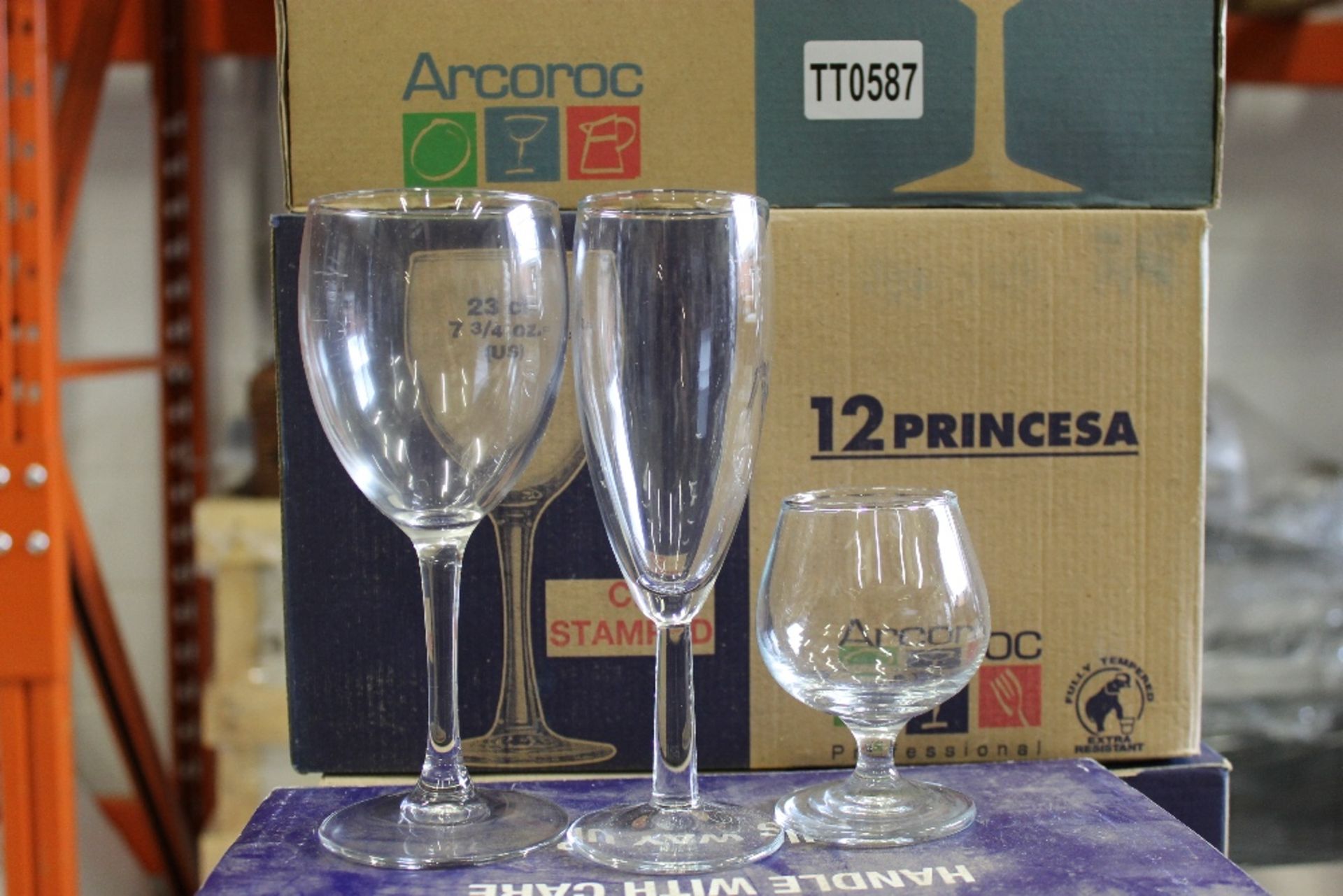 Four Boxes Mixed Glassware – to include Wine Glasses & Champagne