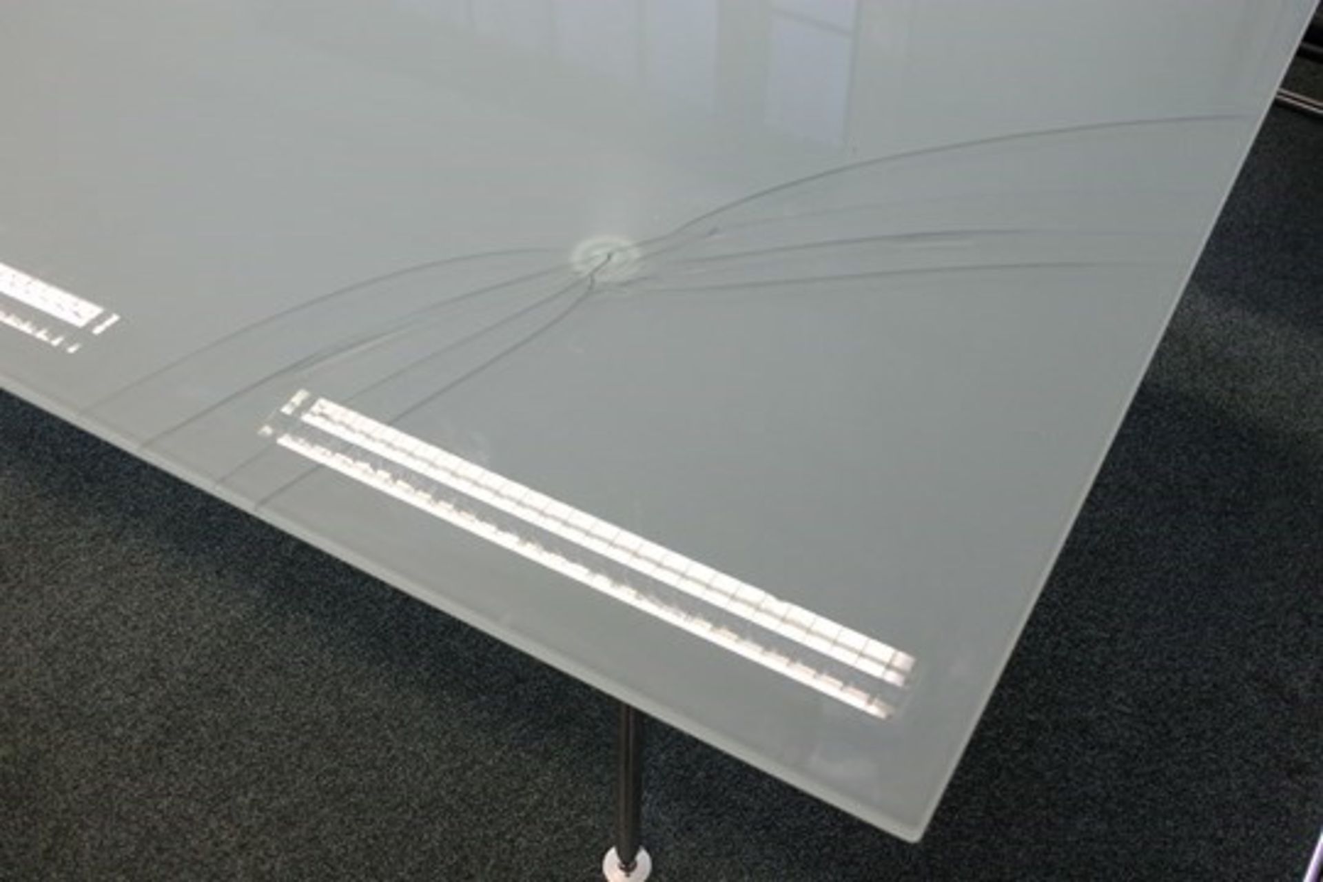 Italian made Huge Glass Board / Meeting Room Table - NO VAT Comes apart in 3 pieces – each glass - Image 4 of 5