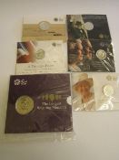 Royal Mint silver commemorative coins 2013 - 2017 with certificates. Estimate £60-90.